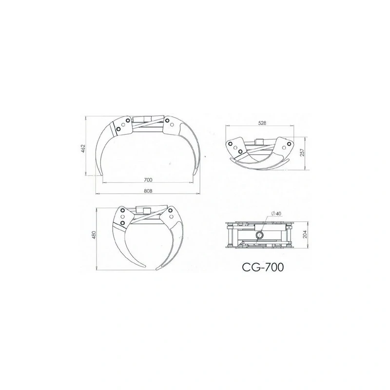 Kliešte /drapak na kmene stromov pre minibagre